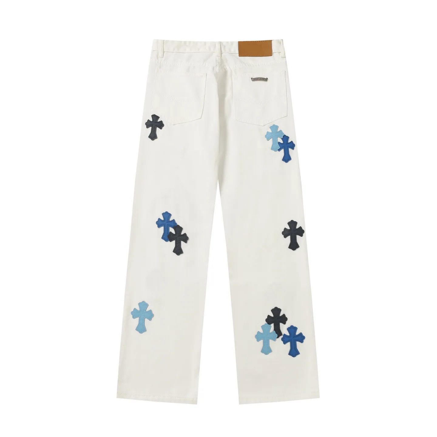 P256 Actual photo [High quality] Code: H30 Color: Picture color Size: S to XXXL - Chrome Hearts/Chrome Hearts classic white cow series colored leather cross washed color cloth unisex denim trousers - Vibe style straight stacked god-level version - carbon fine bias denim color cloth - old vintage complete set of hardware - Chrome Hearts white cow series high version uses high ounce custom fabrics, enzyme washing and soft color fixation It is soft and thick to wear. The details are all made by hand-polished craftsmanship. All-over jacquard fabrics. Unique design style. Multiple processes to create a full retro feel. Niche unique non-colliding shirts. Customized distressed spray-painted buttons. Craftsmanship in every detail. Size Pants length Waist Hips Unit cm S 98 68 100 M 99 72 104 L 100 76 108 XL 101 80 112 XXL 102 84 116 XXL 103 88 120